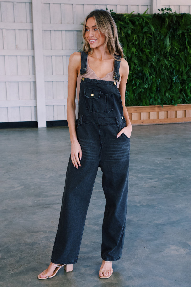 Opal Wide Leg Overalls, Washed Black – North & Main Clothing Company